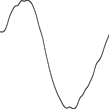 Cepheid light curve drawn as a line: a broad hump and a slow decline